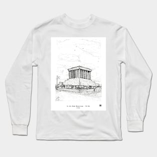 Ho Chi Minh Mausoleum Hanoi Vietnam Pen and Ink Illustration Long Sleeve T-Shirt